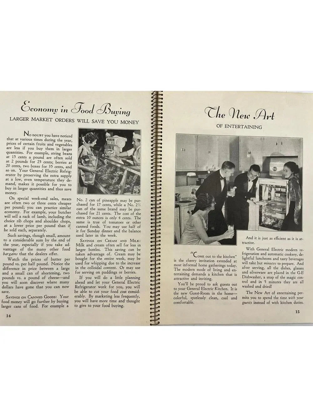 Vintage 1930s GE Cookbook: The New Art, Recipes & Appliances